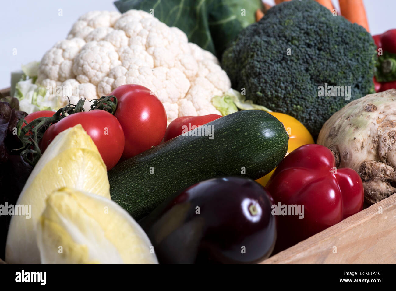 box with vegetables Stock Photo