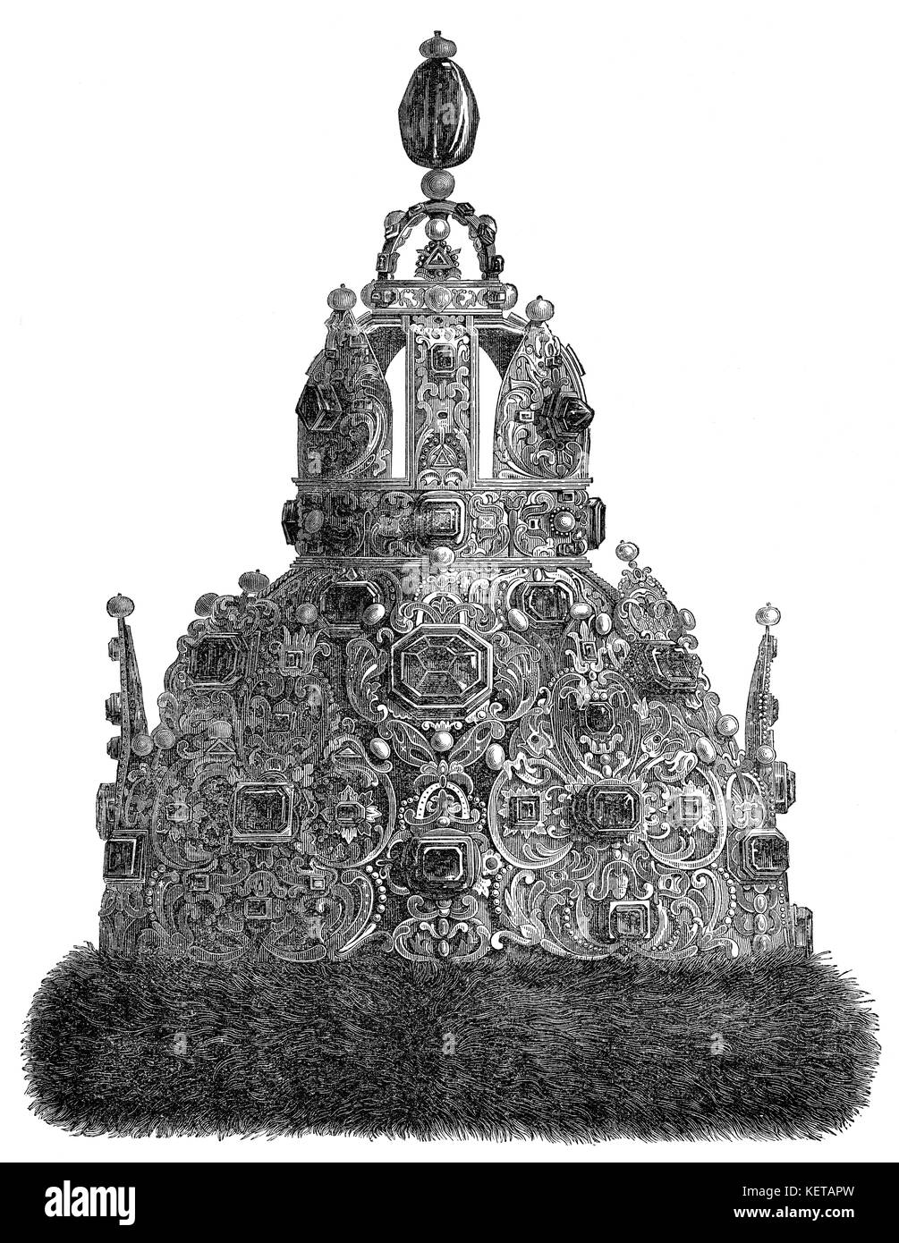 The papal tiara of Boniface VIII, c. 1230 – 1303, Pope of the Catholic Church Stock Photo