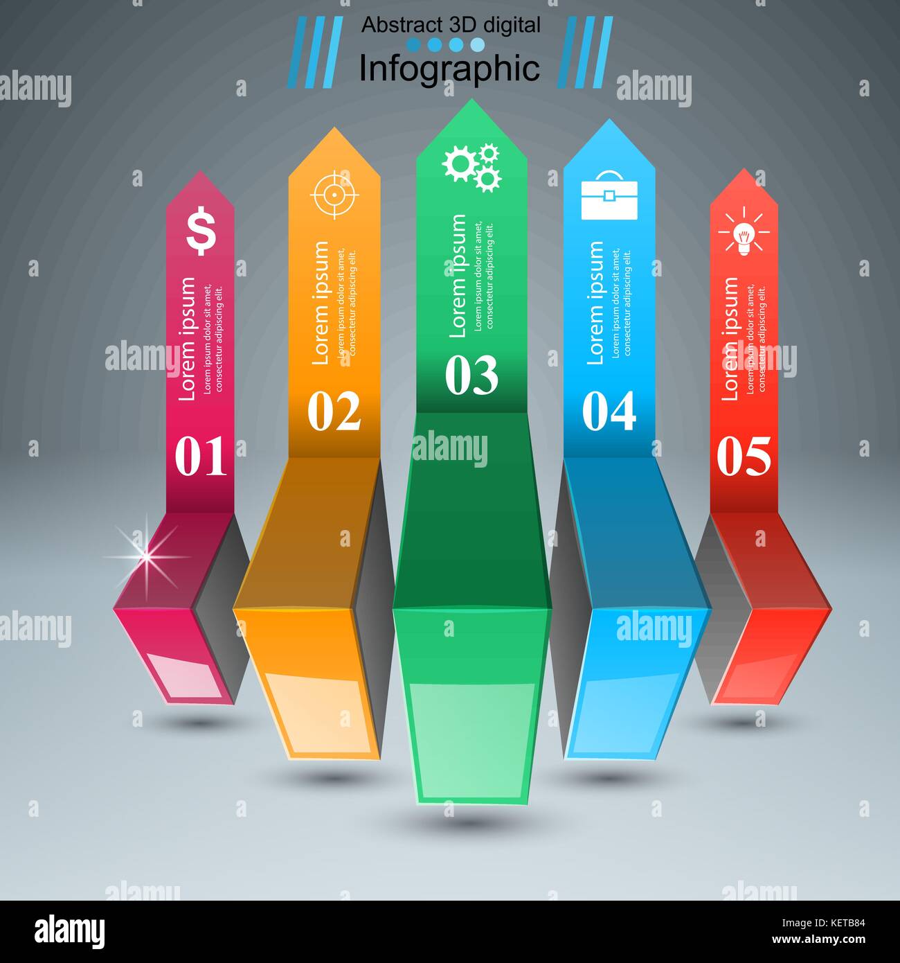 Abstract 3D digital illustration Infographic Stock Vector Image & Art ...