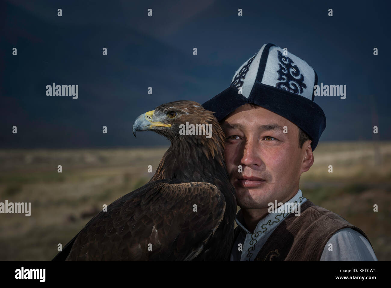 Portrait of Eagle Hunter Stock Photo