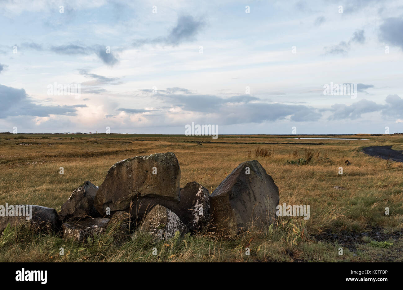 Group of rocks on the meadow Stock Photo