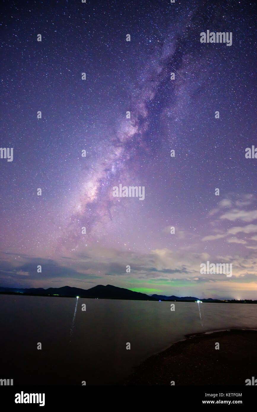 lake view with milky way on the sky Stock Photo - Alamy