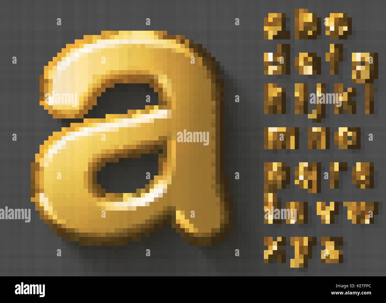 Set Of Golden Luxury 3d Lowercase English Font Stock Vector Image And Art