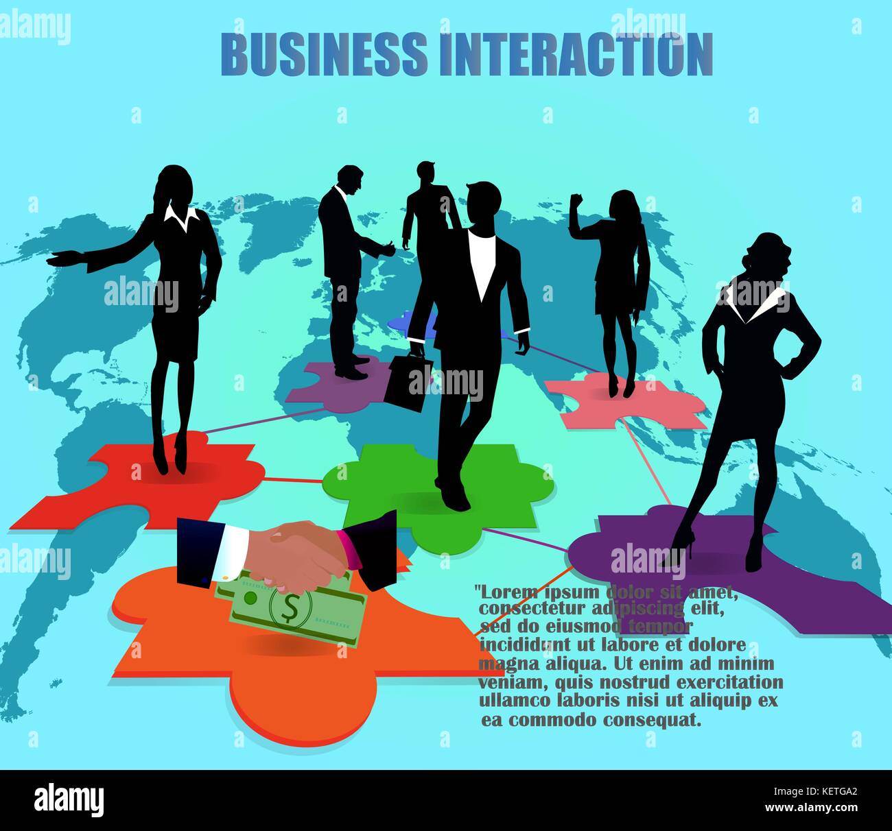 Handshake business map Stock Vector Images - Alamy