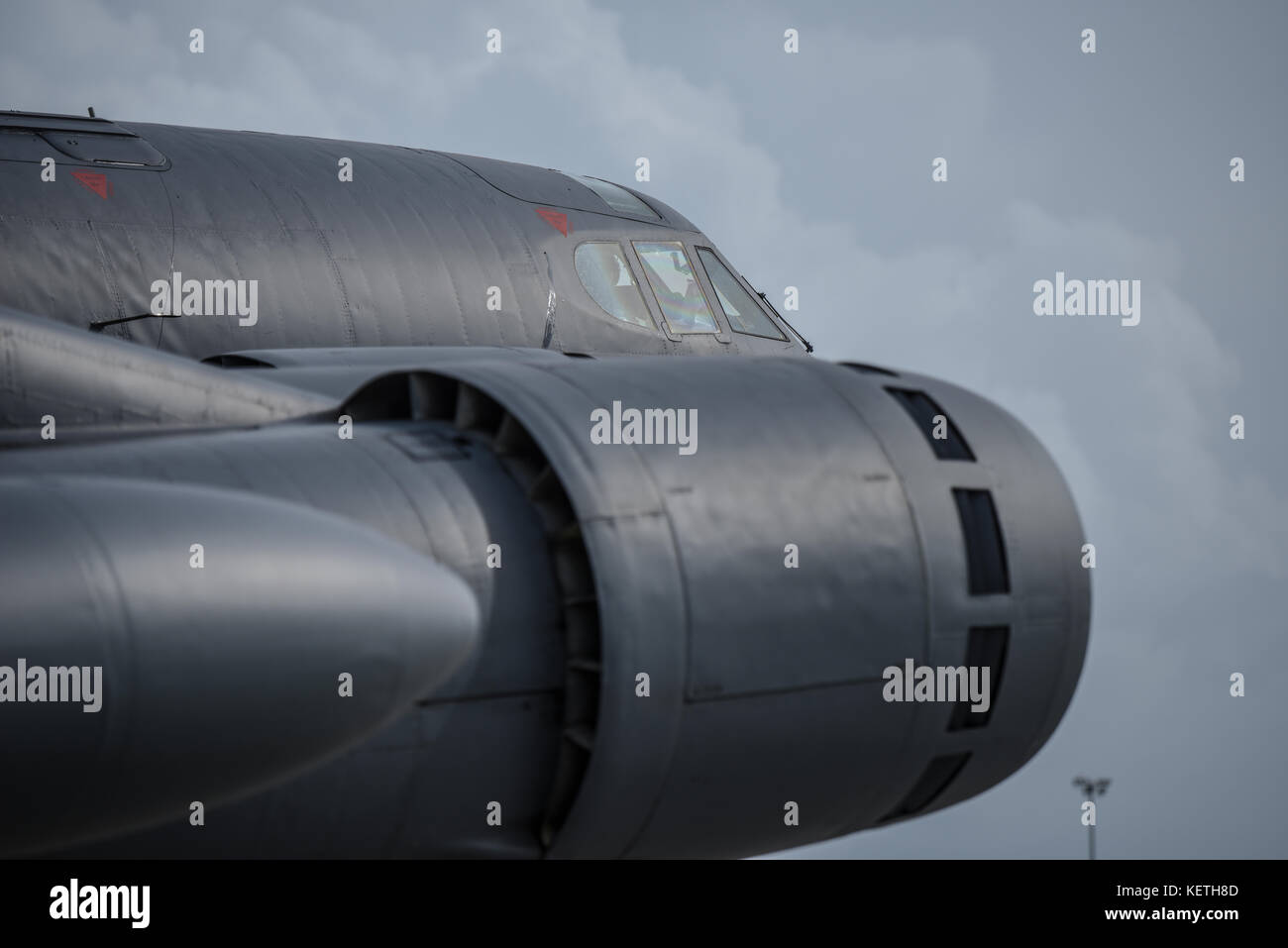 U.S. Air Force B-52 Stratofortress takes off from Andersen Air Force Base (AFB), Guam, Aug. 24, 2016. Stock Photo