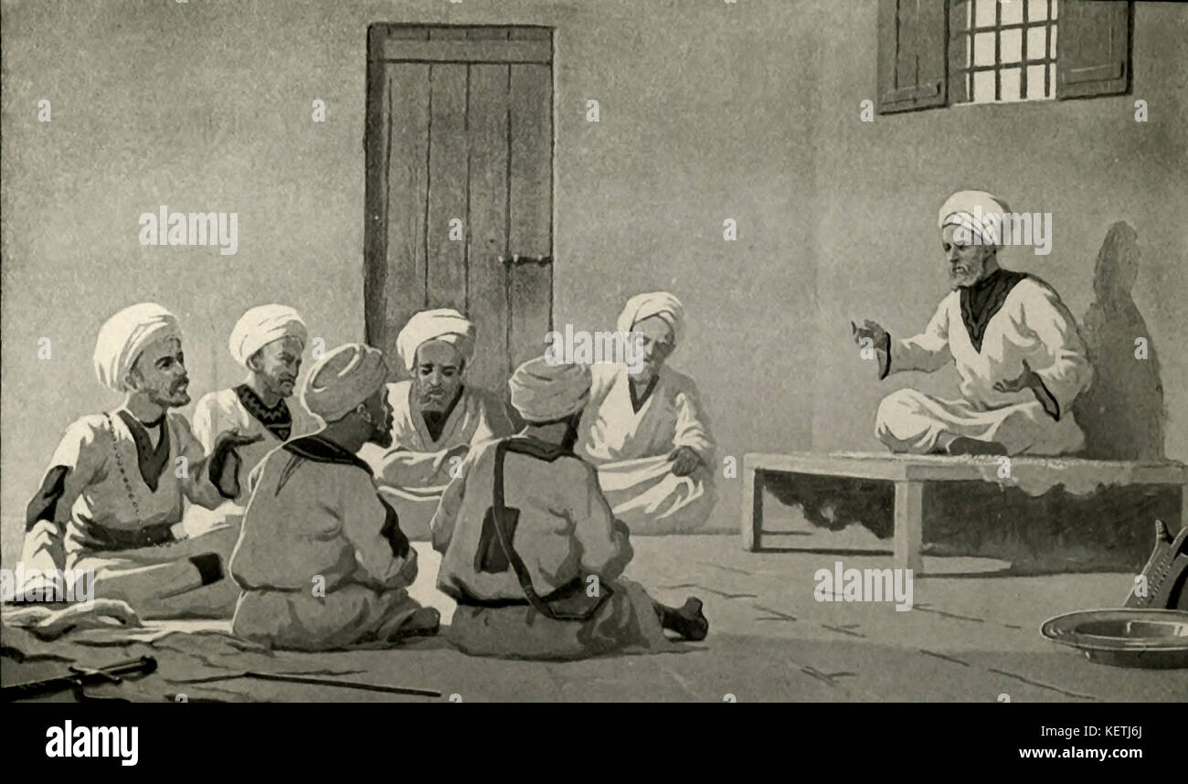 The Khalifa and Kadis in Council, circa 1885 Stock Photo