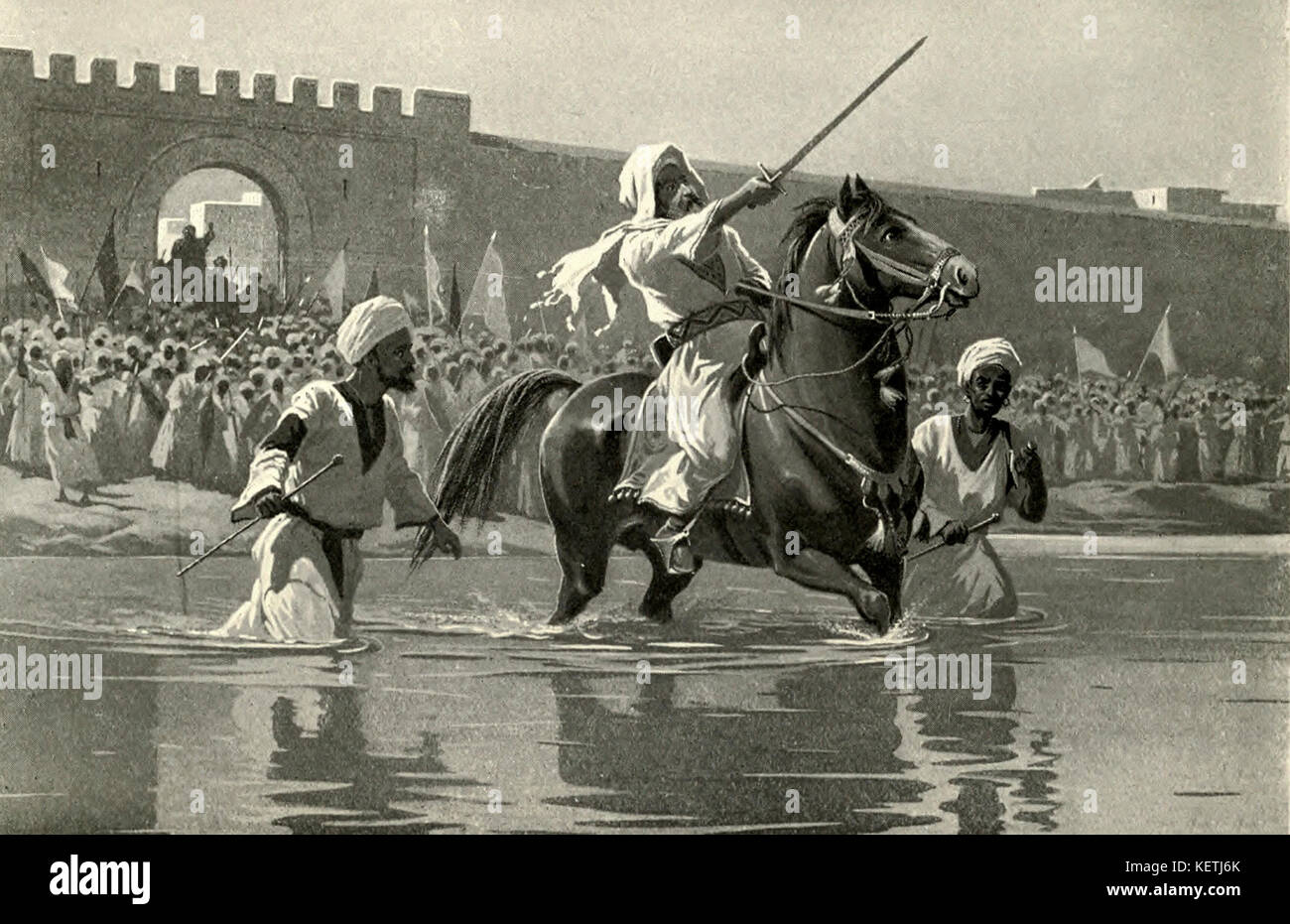 The Khalifa inciting his troops to attack Kassala Stock Photo