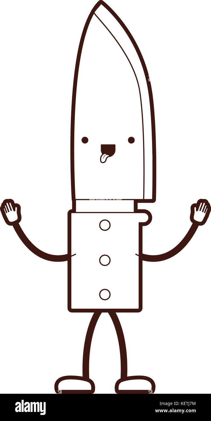 santoku knife utensil cartoon brown silhouette Stock Vector Image & Art