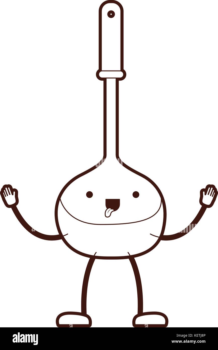 soup ladle utensil cartoon brown silhouette Stock Vector Image & Art