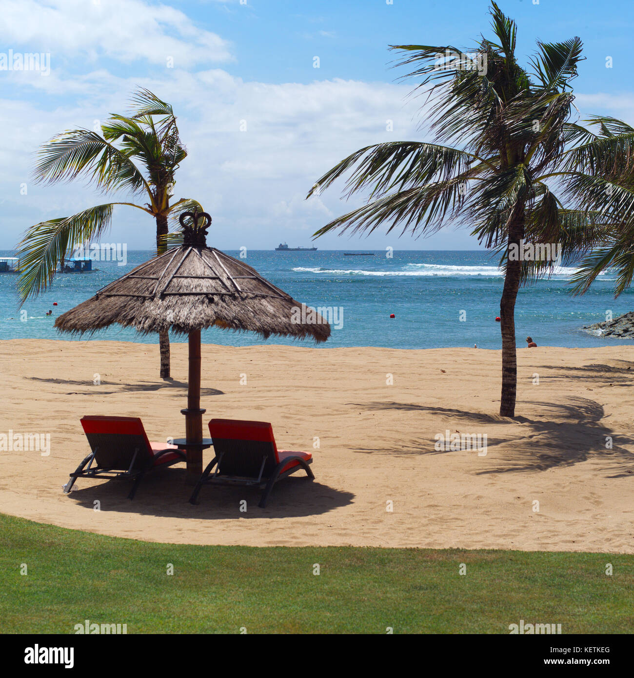 Bali, Indonesia luxury rest on beach Stock Photo
