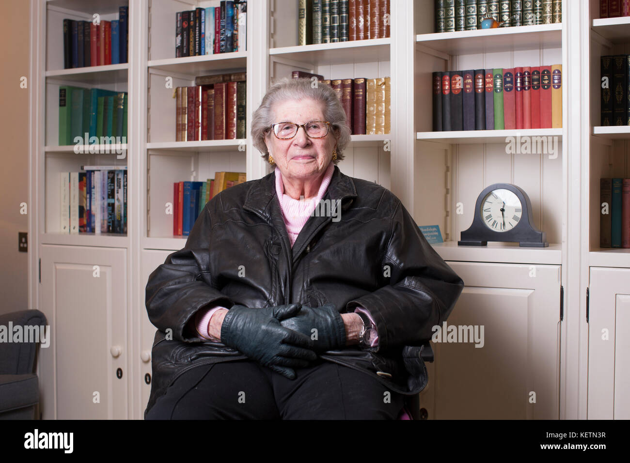 Jean Barker, Baroness Trumpington of Sandwich (95), who worked at Bletchley Park from 1940 and oldest female peer, retires from the House of Lords. Stock Photo