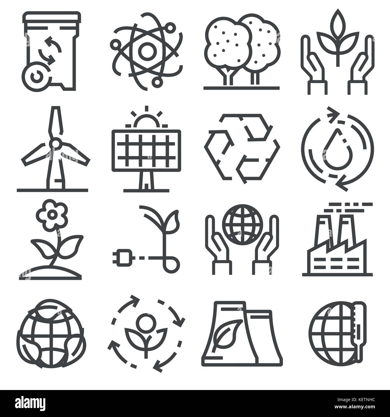 Icons for ecology, green technology. Vector line set Stock Vector Image ...