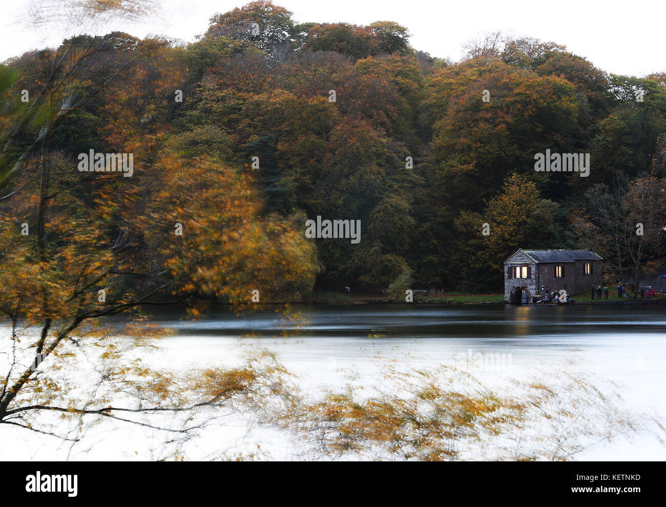 Talkin Tarn lake near Brampton in Cumbria. Stock Photo