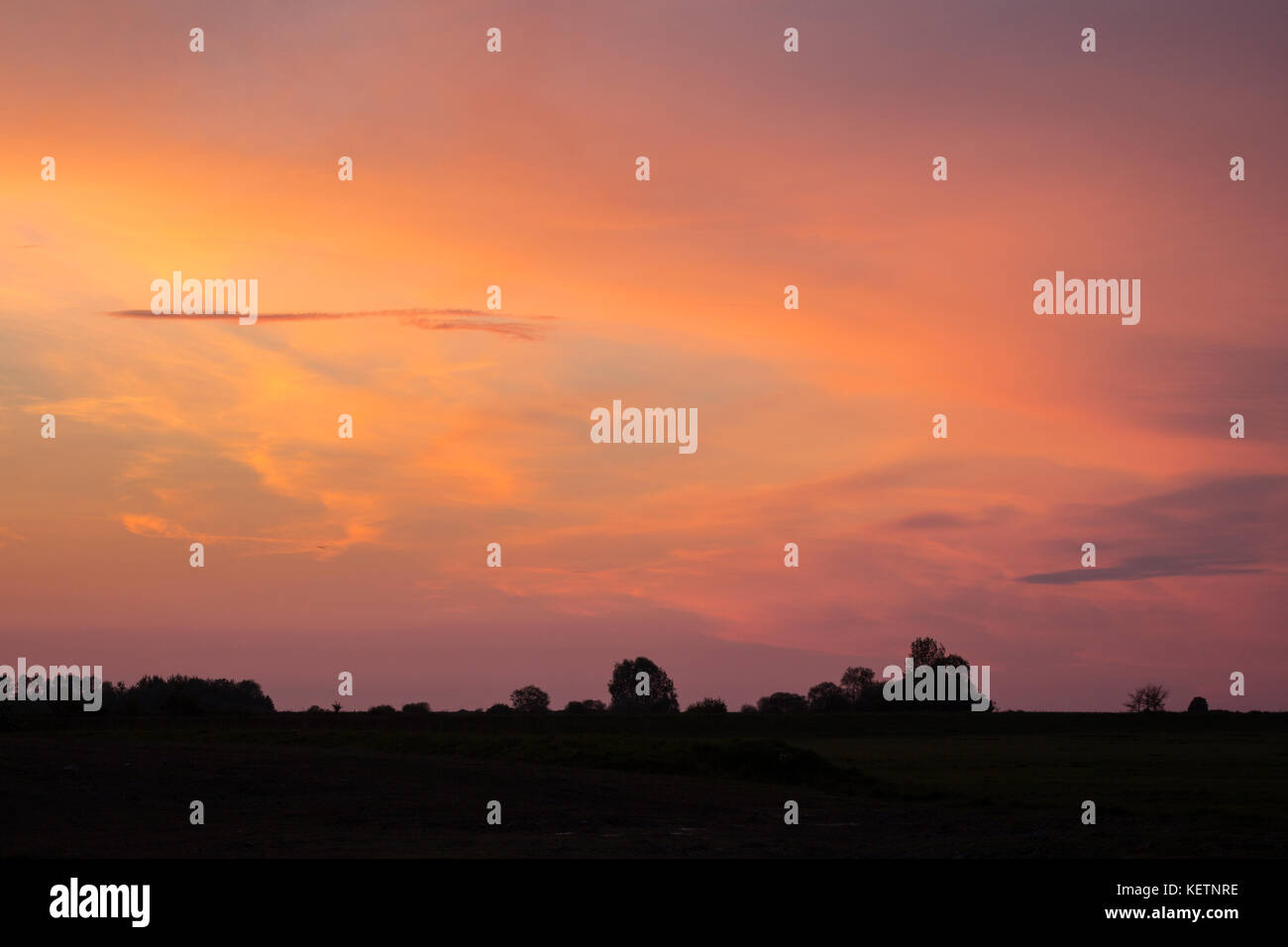 Dramatic sunset and sunrise sky Stock Photo