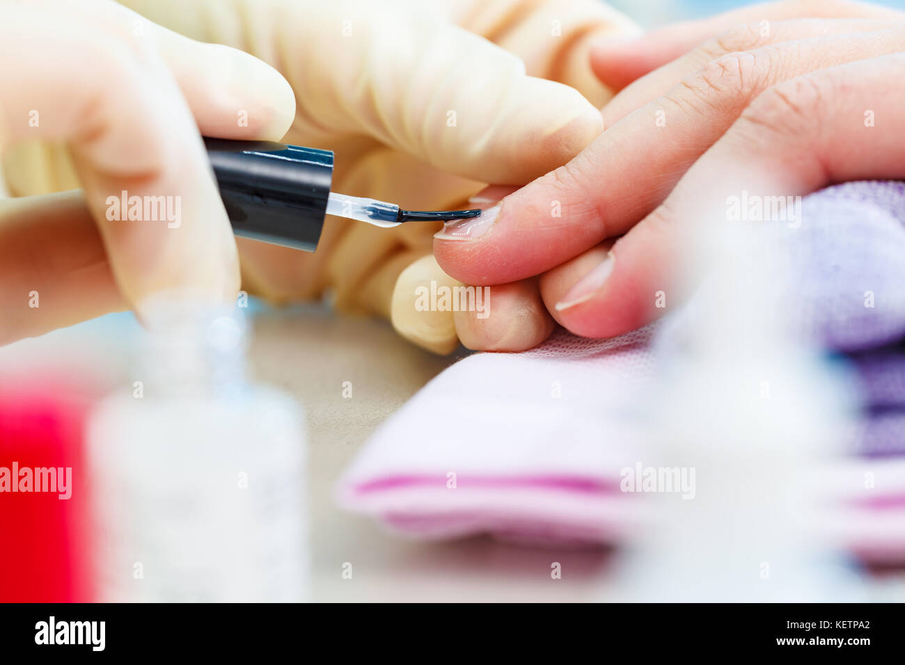 Nail care in the beauty salon Stock Photo