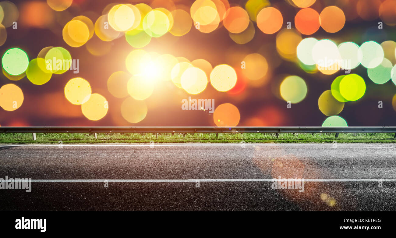 City lights road night background. Blur bokeh abstract Stock Photo - Alamy