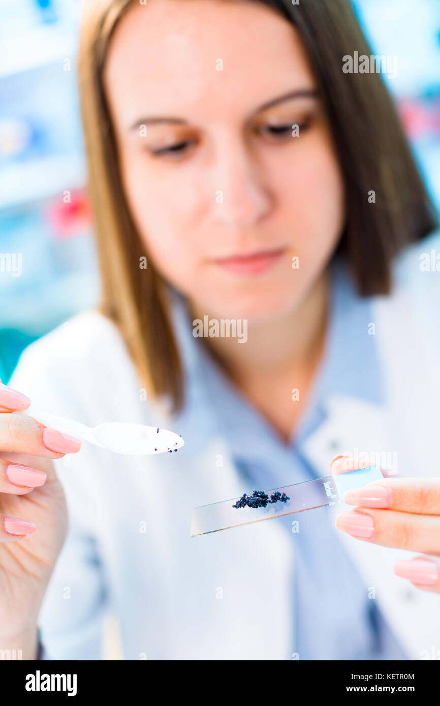 Fish caviar research in laboratory. Food Processing and Quality Control Fish Stock Photo Alamy