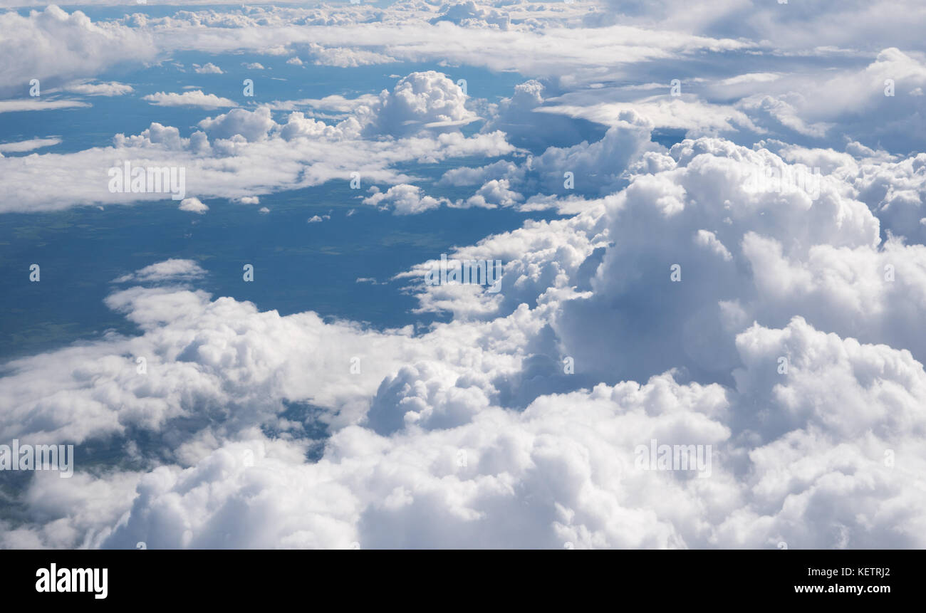 blue sky with the clouds from the plane view Stock Photo - Alamy