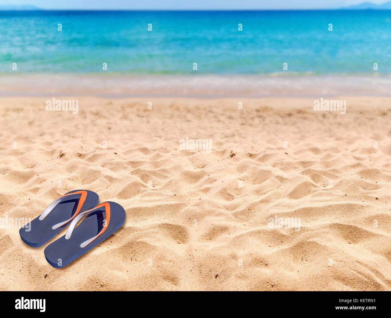 flip flops on a beach