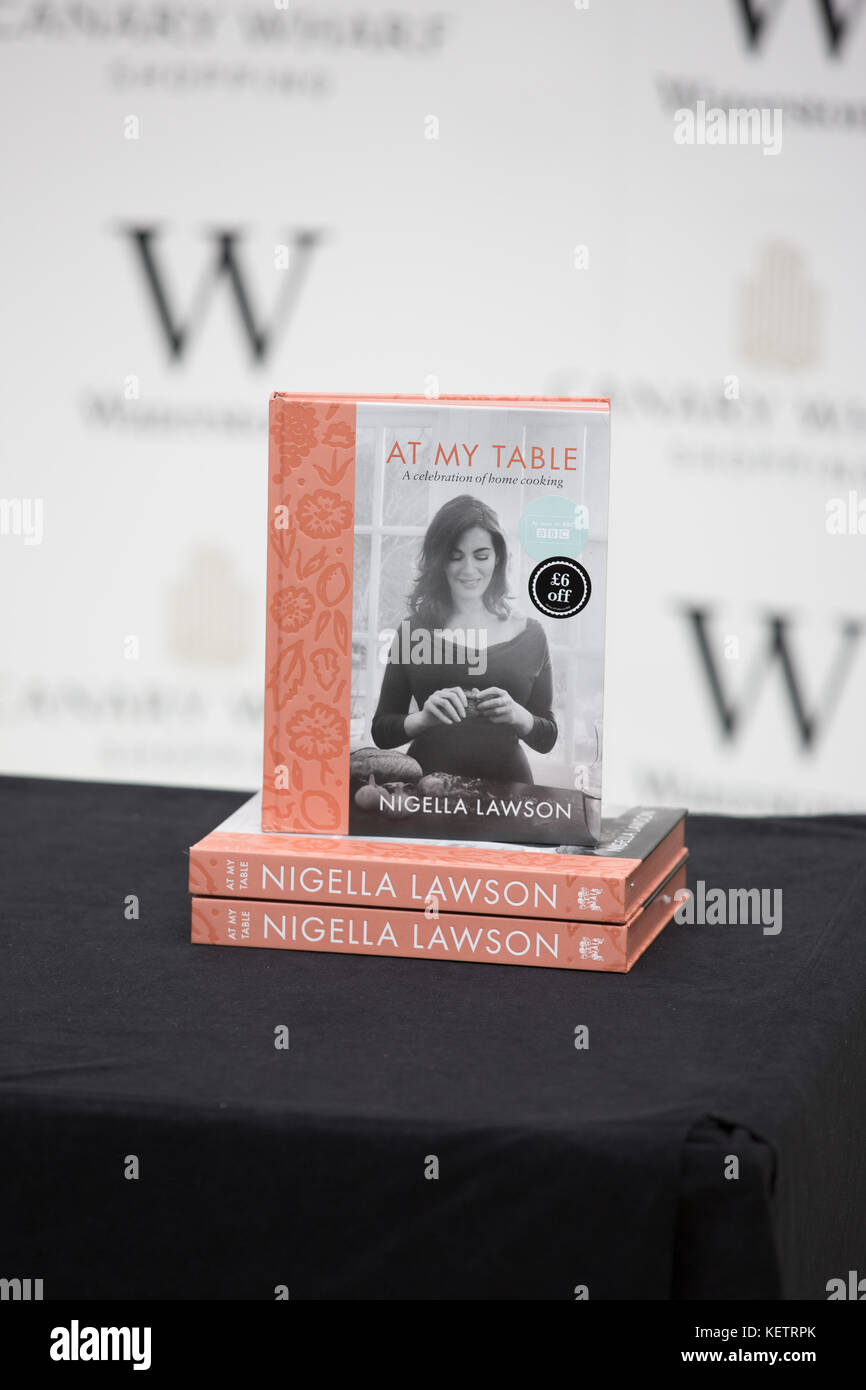 Popular TV chef Nigella Lawson signs copies of her latest cookery book