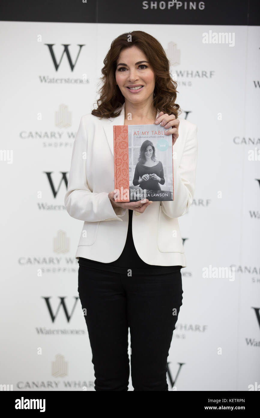 Popular TV chef Nigella Lawson signs copies of her latest cookery book