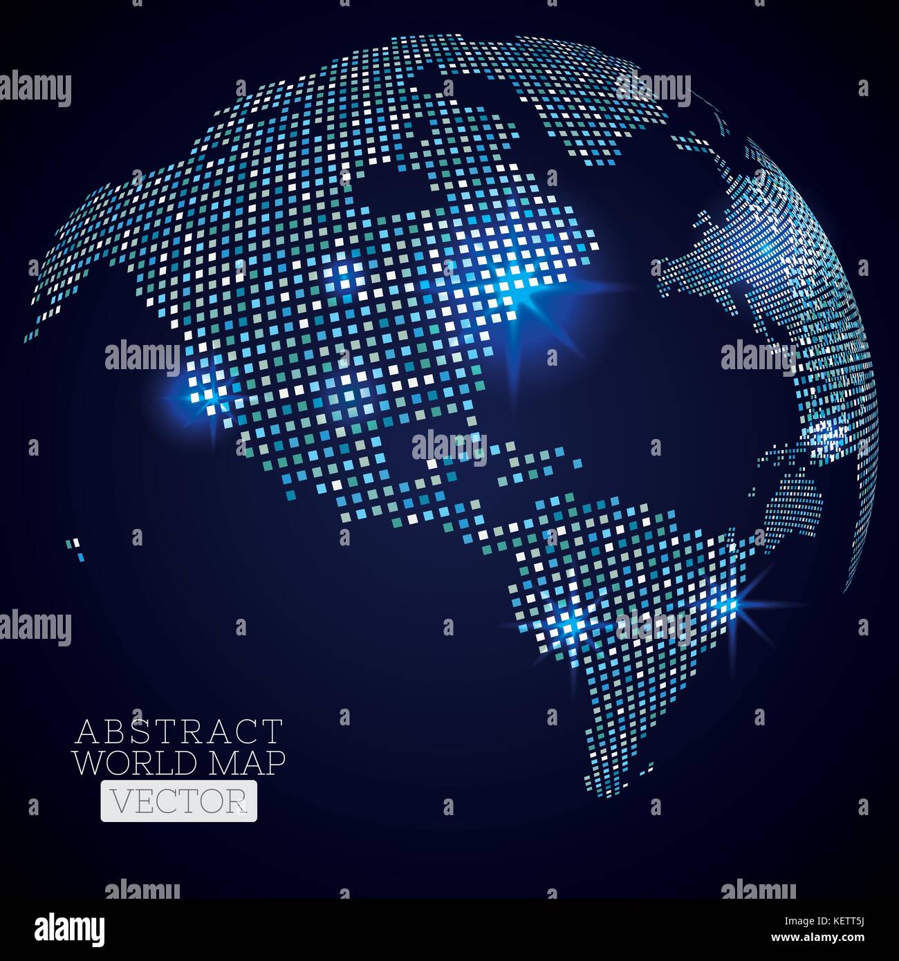PrintPixel dot world map with glowing locations. Global technology ...
