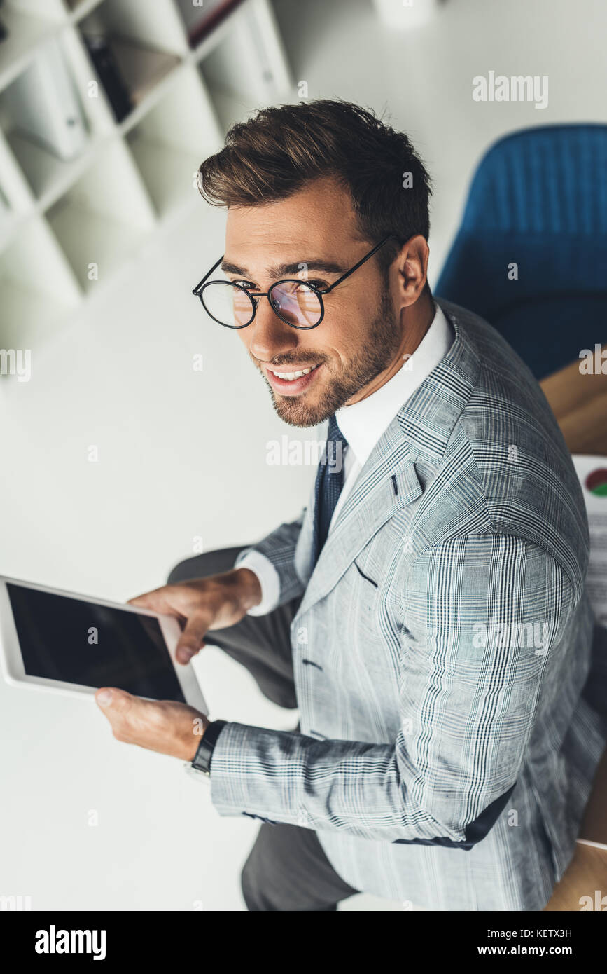 businessman using digital tablet Stock Photo - Alamy