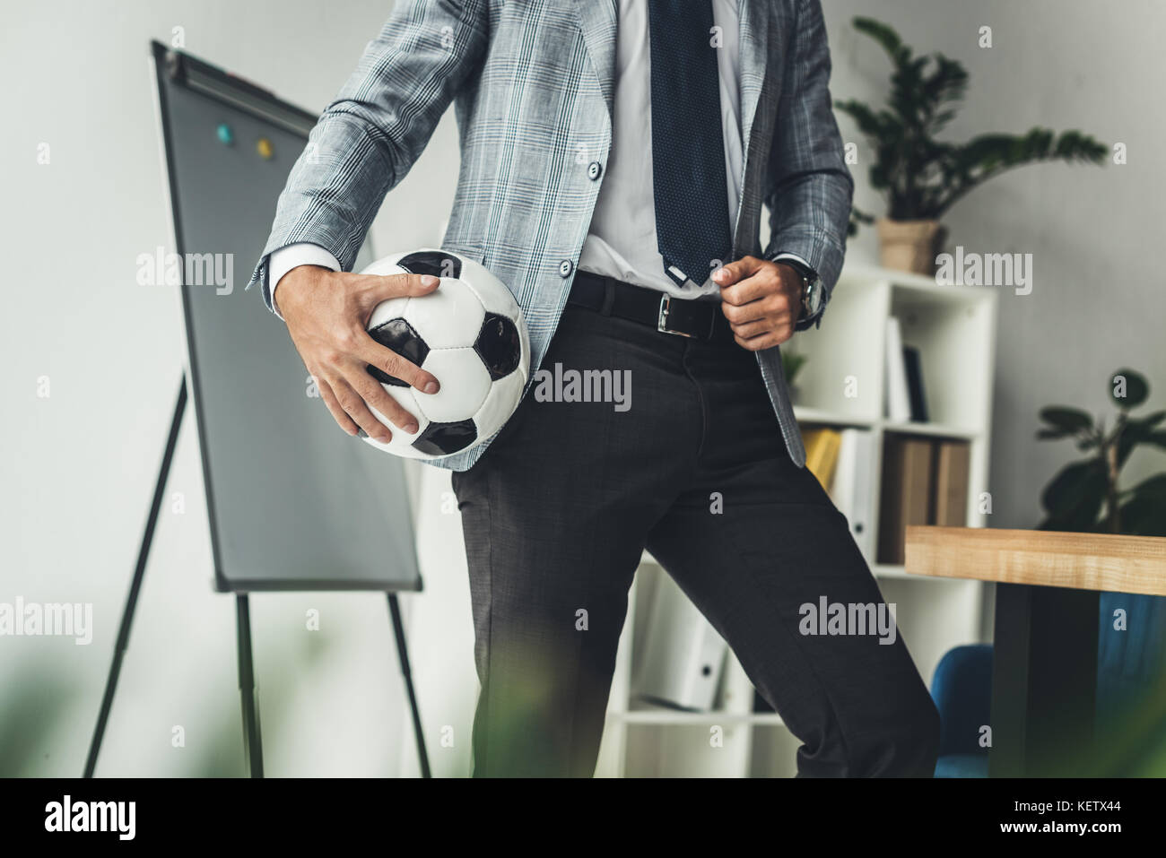 businessman with soccer ball Stock Photo - Alamy