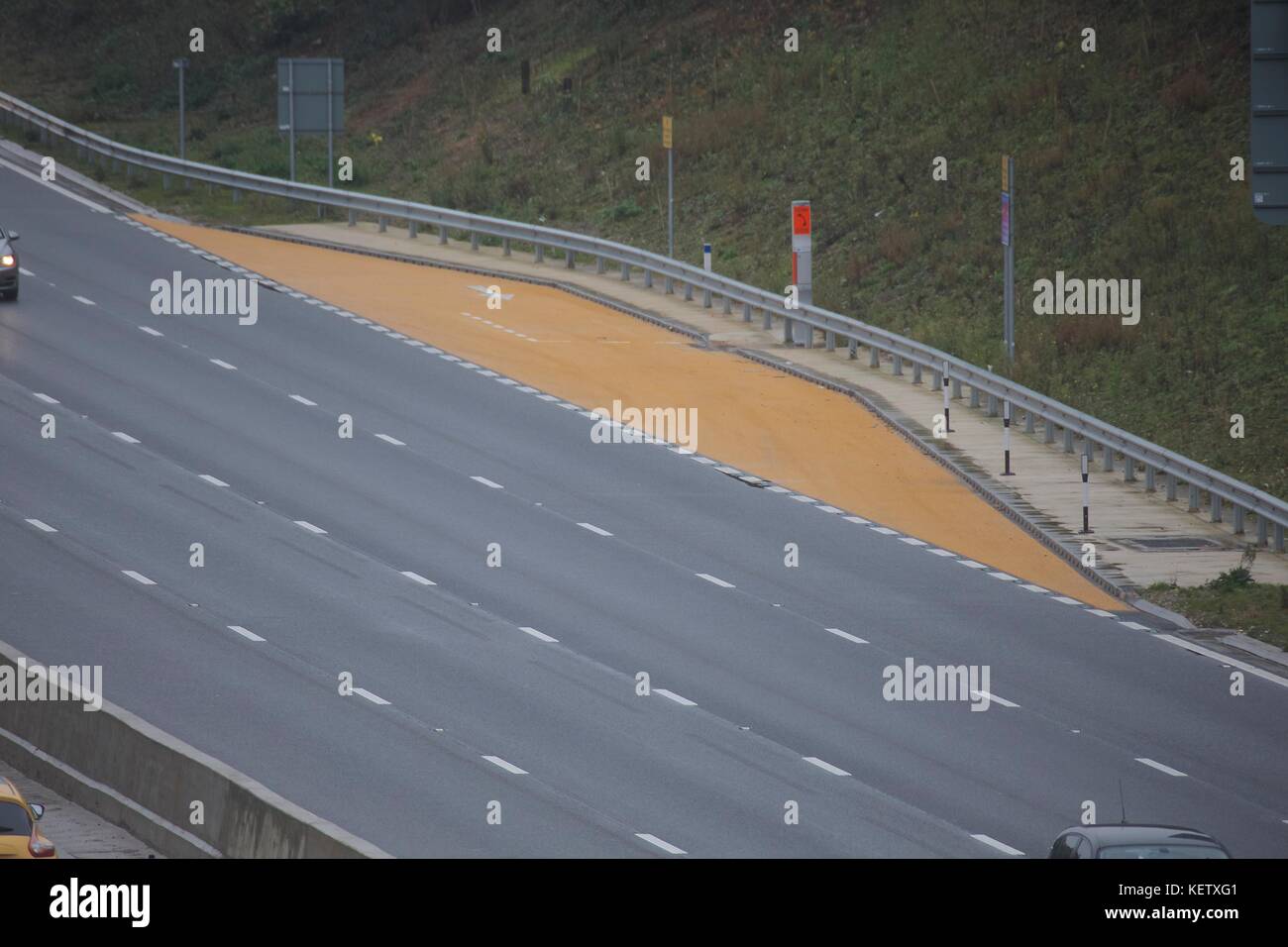 motorway emergency refuge area Stock Photo