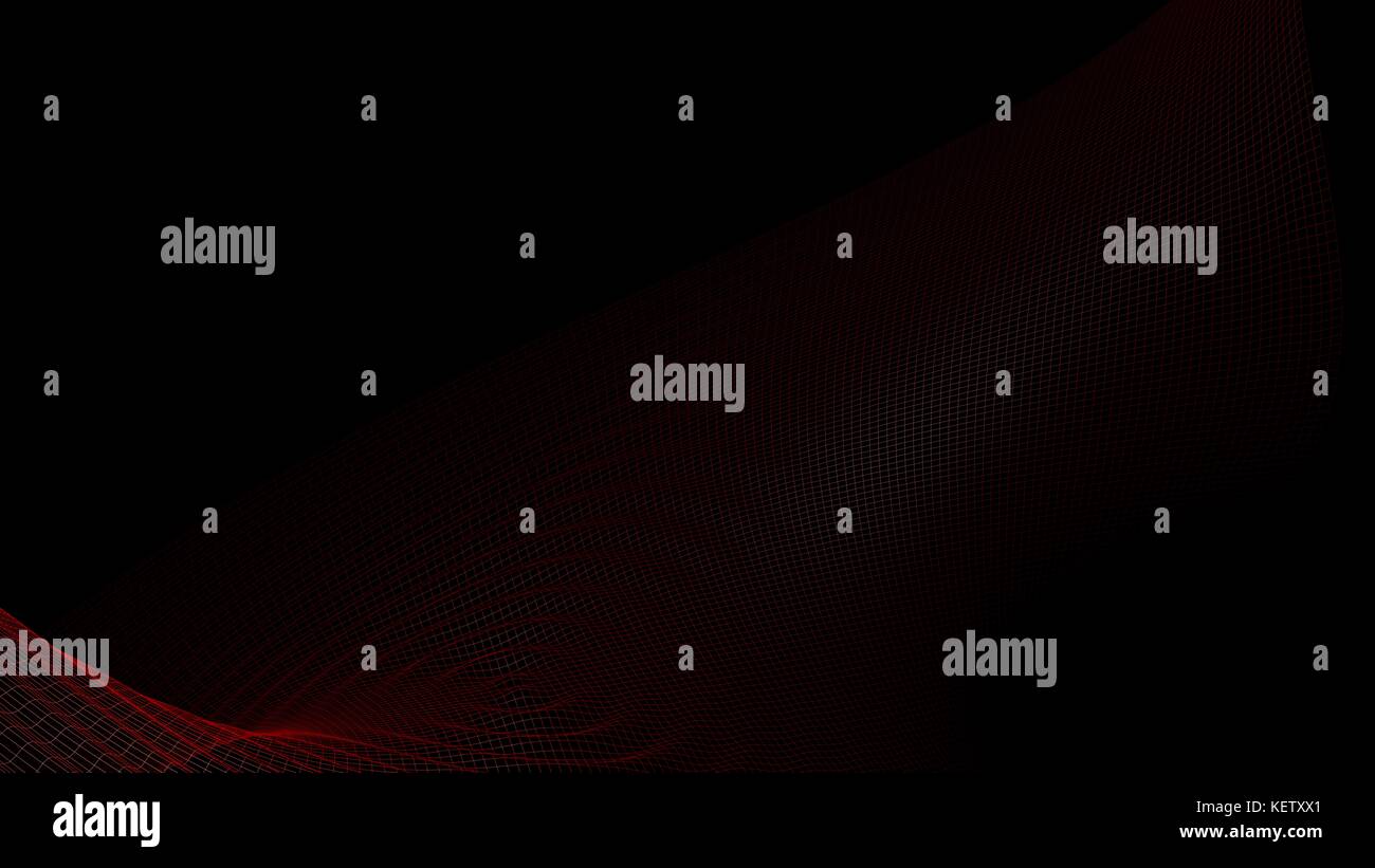 Red mathematical surface on black background - 3D rendering Stock Photo ...