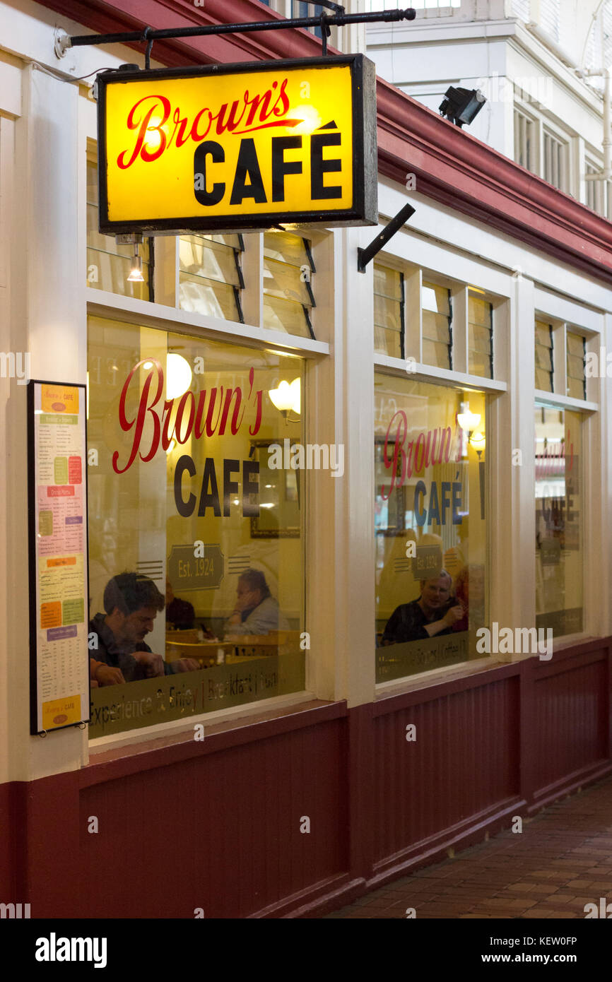 Browns Café Window, Oxford Stock Photo