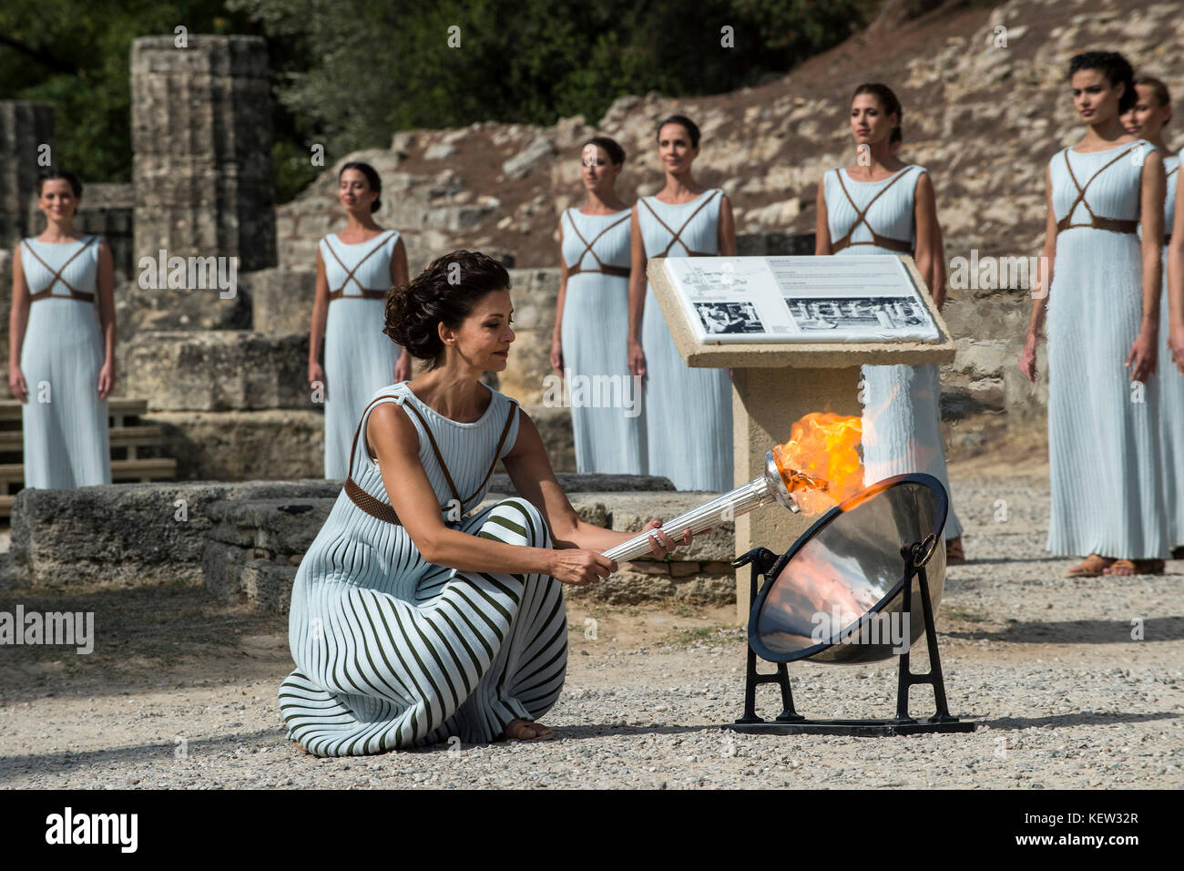 Olympia, Greece. 23rd Oct, 2017. Greek actress Katerina Lehou, playing ...