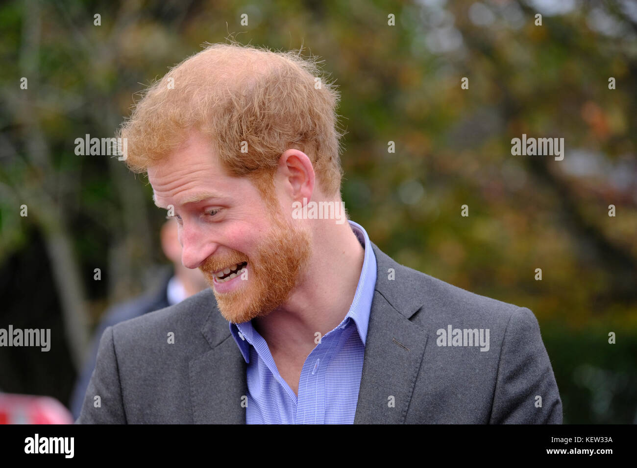 St Michael's on Wyre, UK. 23rd Oct, 2017. Prince Harry returned to St Michael's on Wyre, in follow up to his visit to the flood affected village in February 2016. Around 1700 businesses and homes were damaged across the Lancashire district in the lead up to New Year in 2016. Credit: Paul Melling/Alamy Live News Stock Photo