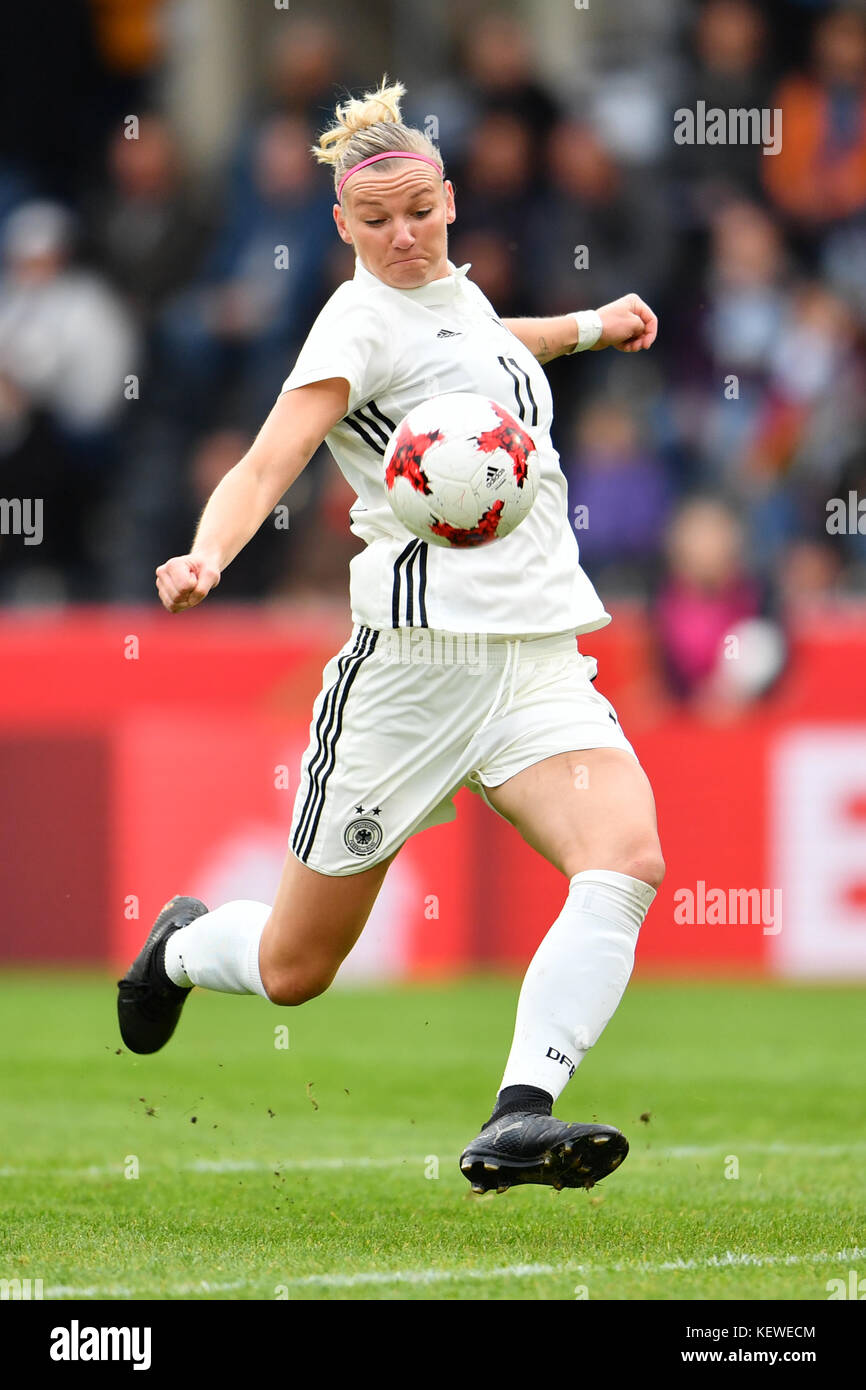 Aspach, Germany. 24th Oct, 2017. Germany's Alexandra Popp in action during the World Cup qualifier soccer game between Germany and the Faroe Islands in the Mechatronik Arena in Aspach, Germany, 24 October 2017. Credit: Uwe Anspach/dpa/Alamy Live News Stock Photo