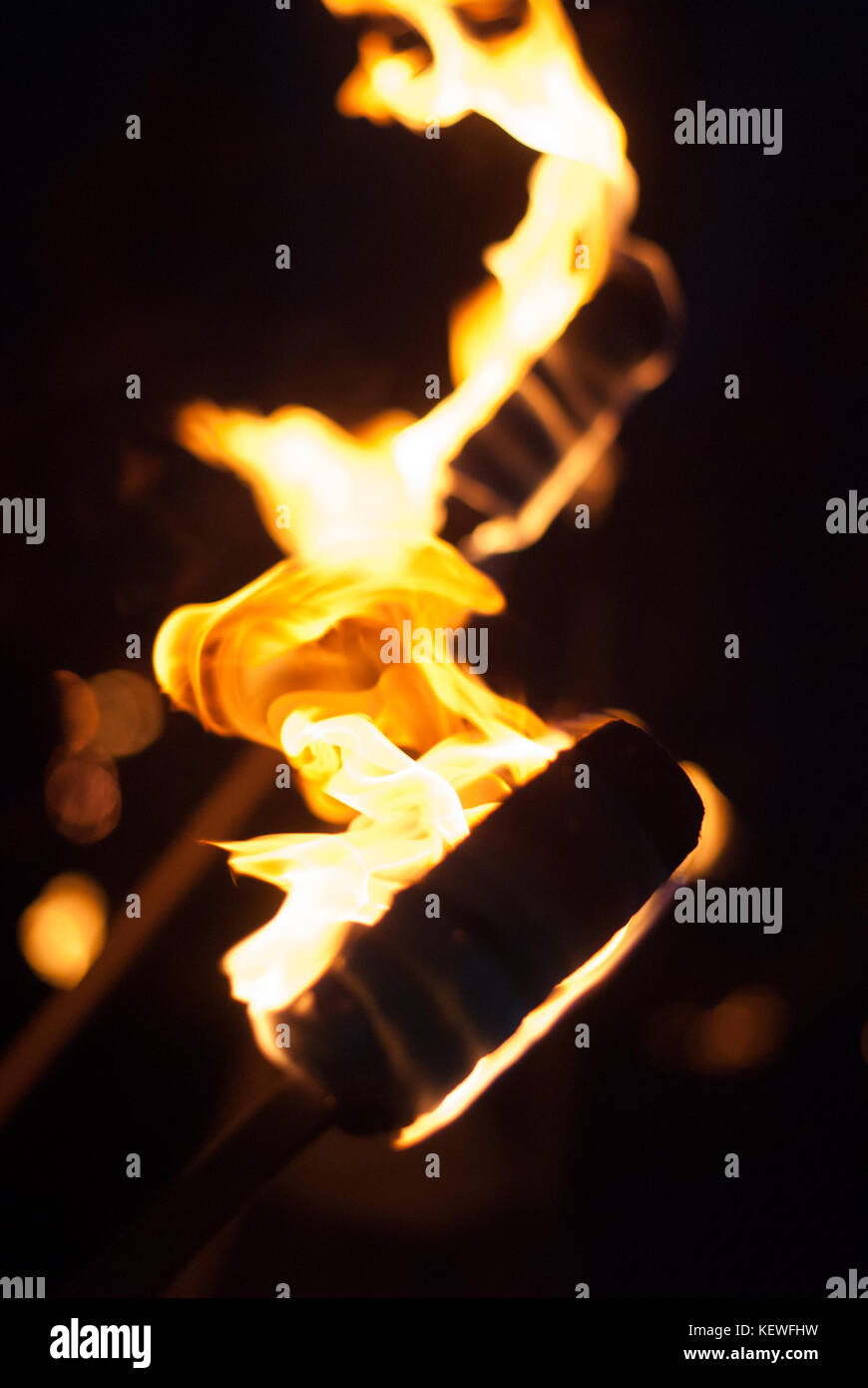 Burning torches in the dark Stock Photo Alamy