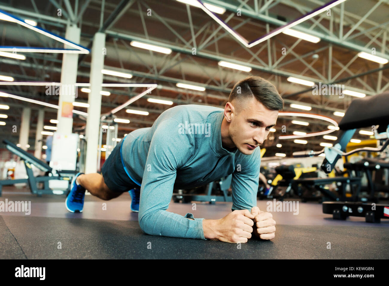 Modern Sportsman in Gym Stock Photo