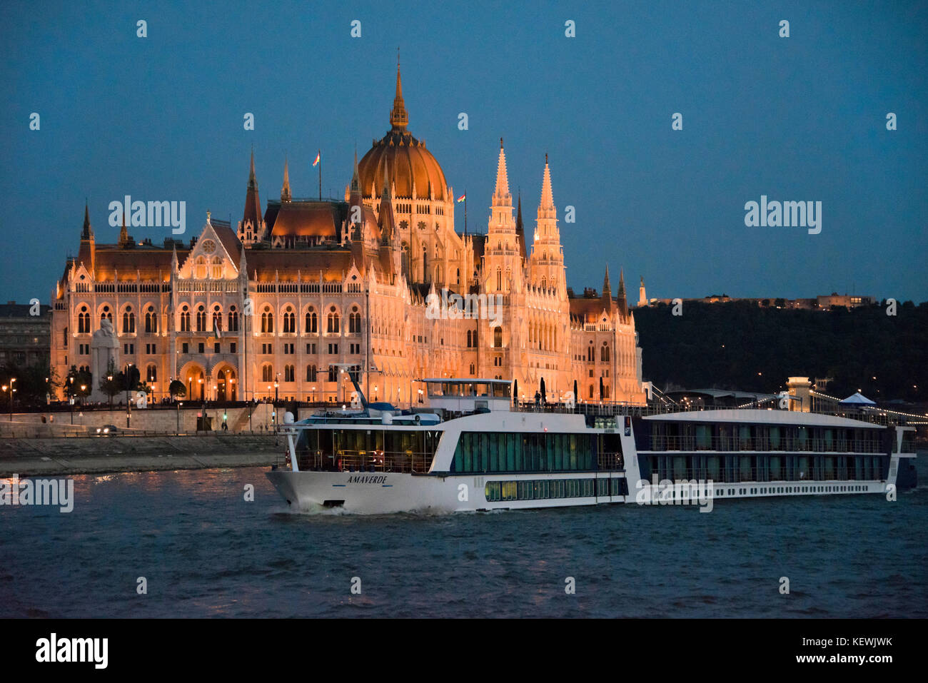 Horizontal view of the Parliament building in Budapest. Stock Photo
