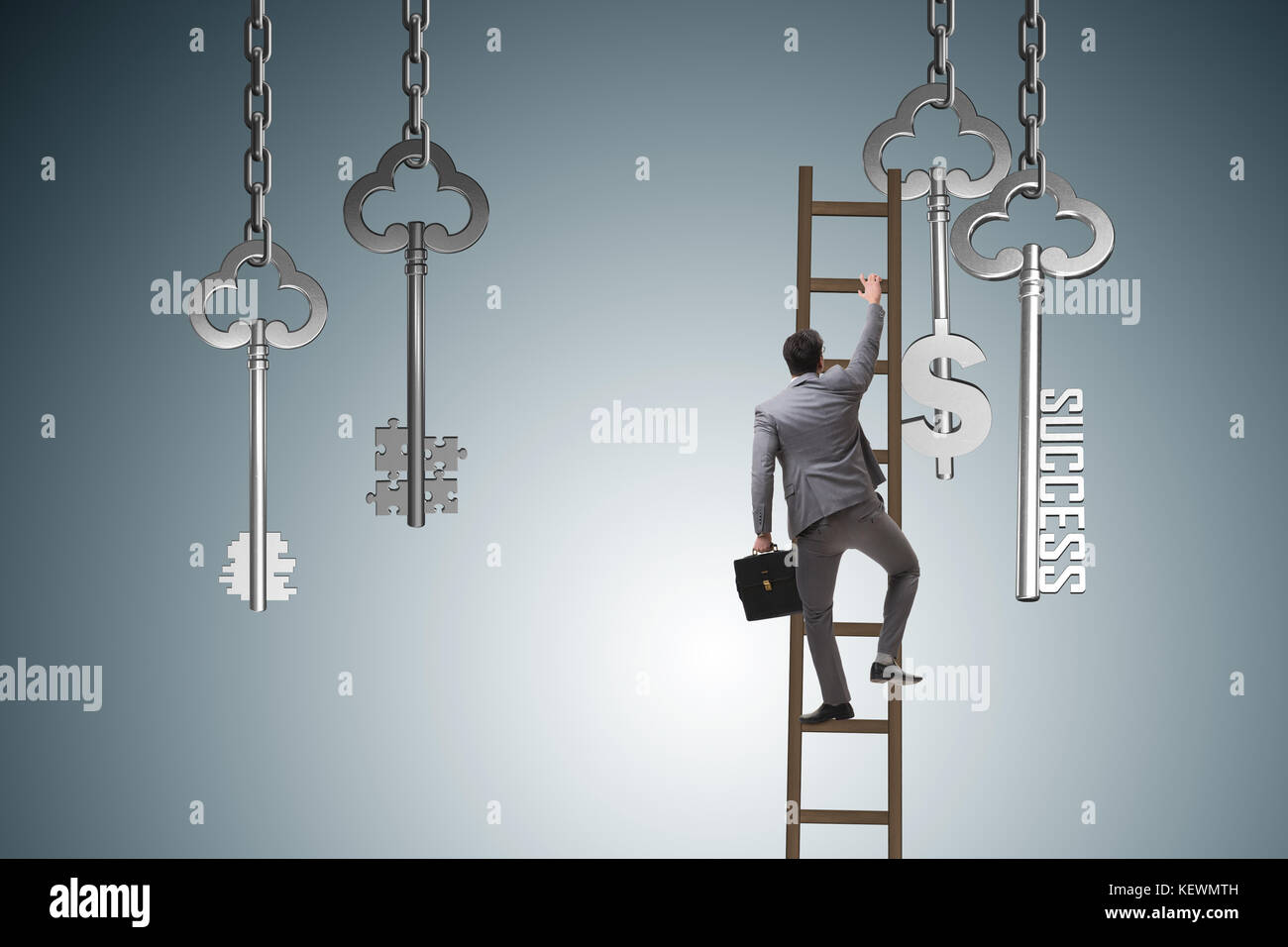 Businessman in key to financial success concept Stock Photo - Alamy