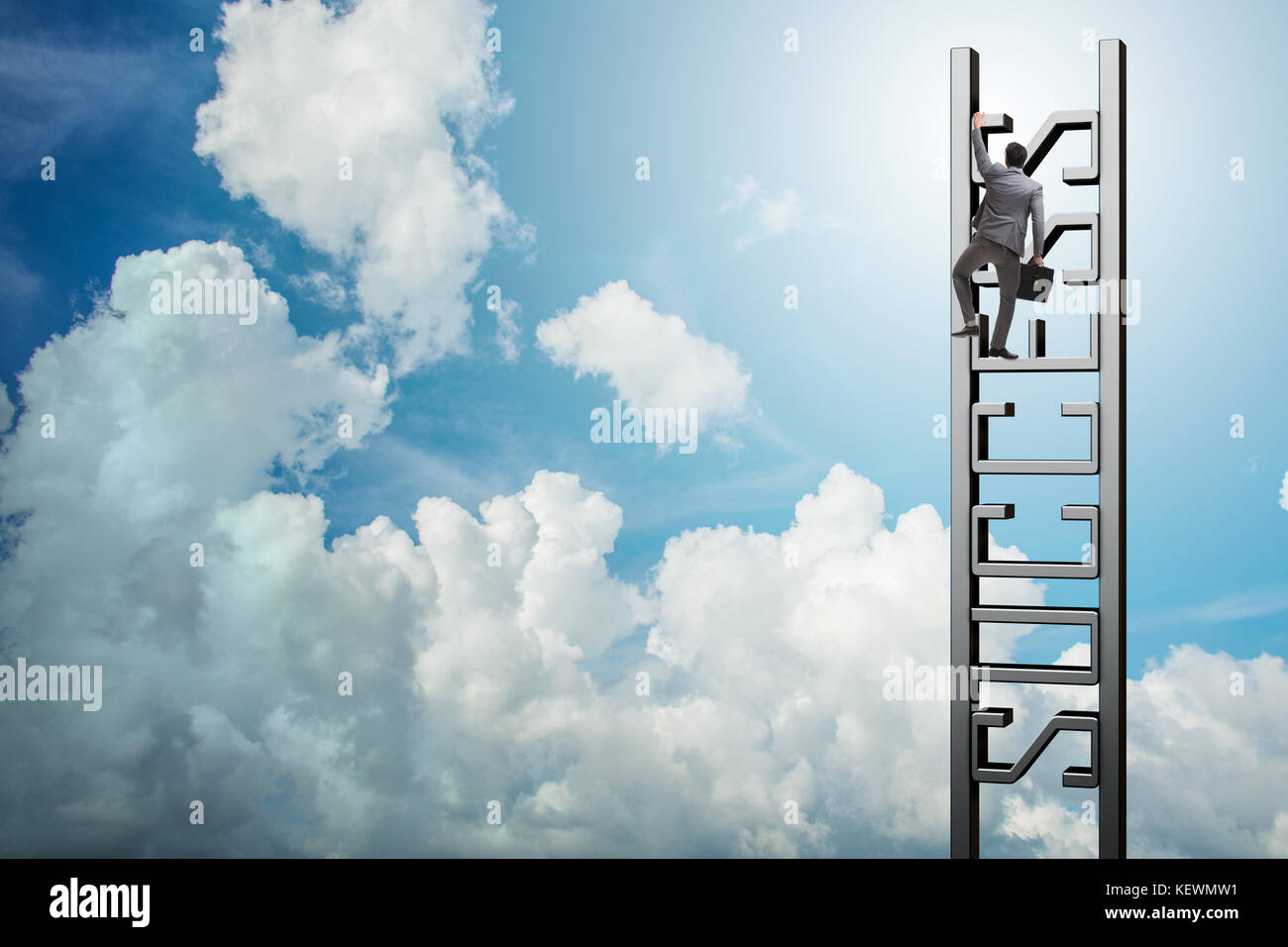 Businessman climbing the career ladder of success Stock Photo - Alamy