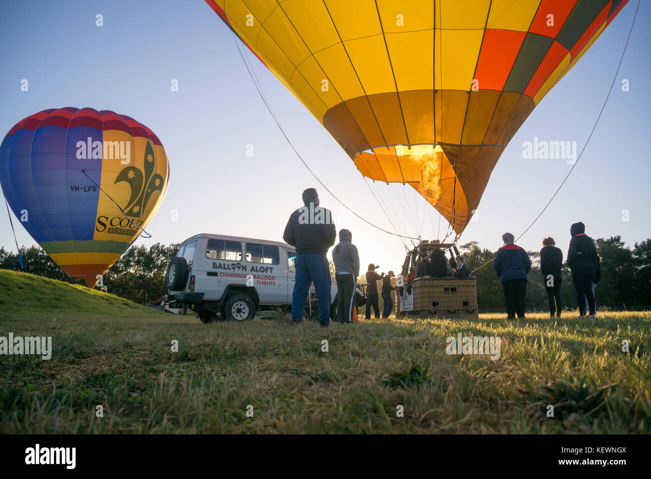 Hot-Air Ballooning in Canberra Stock Photo