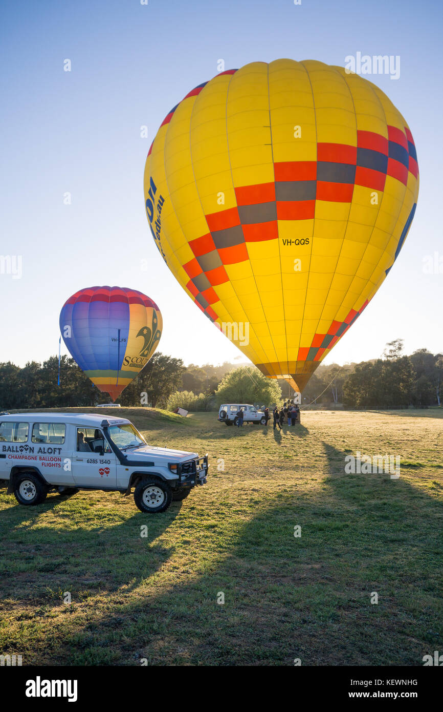 Hot-Air Ballooning in Canberra Stock Photo
