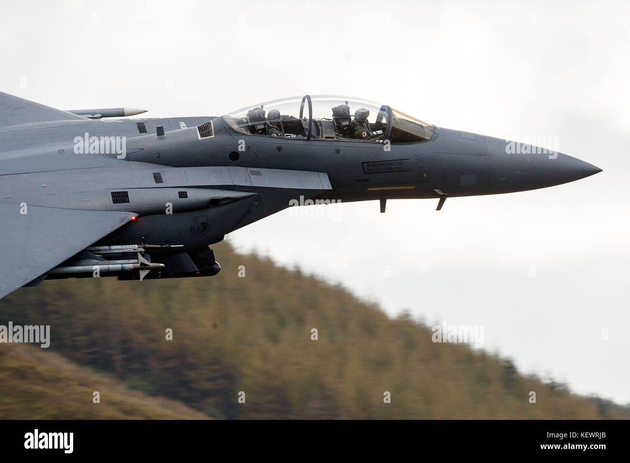 United States Air Force Mcdonnell Douglas F 15e Strike Eagle Ln 92 364 From The 48th Fighter Wing 494th Fighter Squadron Based At Raf Lakenheath England Flies Low Level Through The Mach Loop Machynlleth Wales