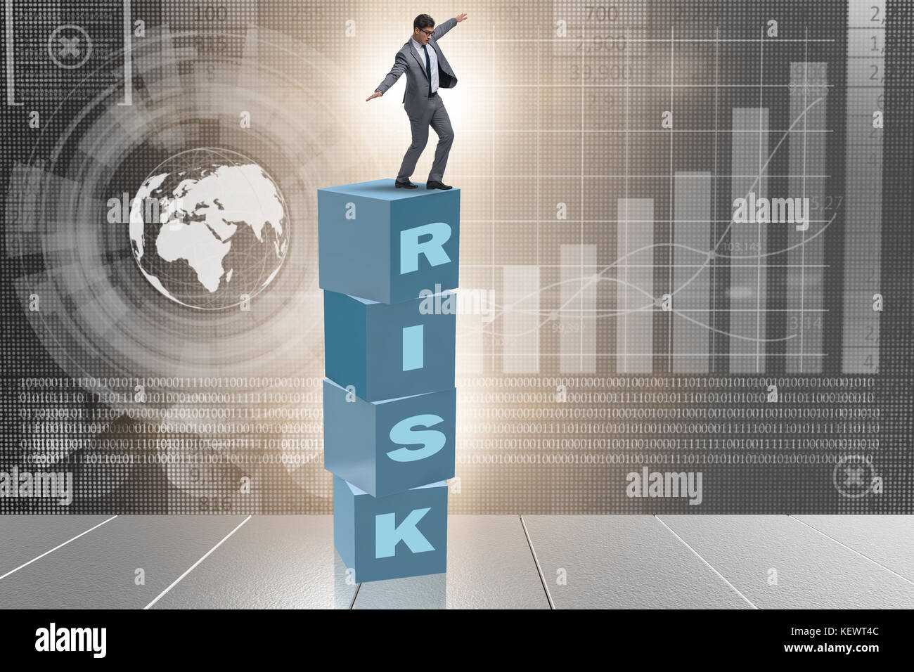Businessman in risk and reward business concept Stock Photo - Alamy