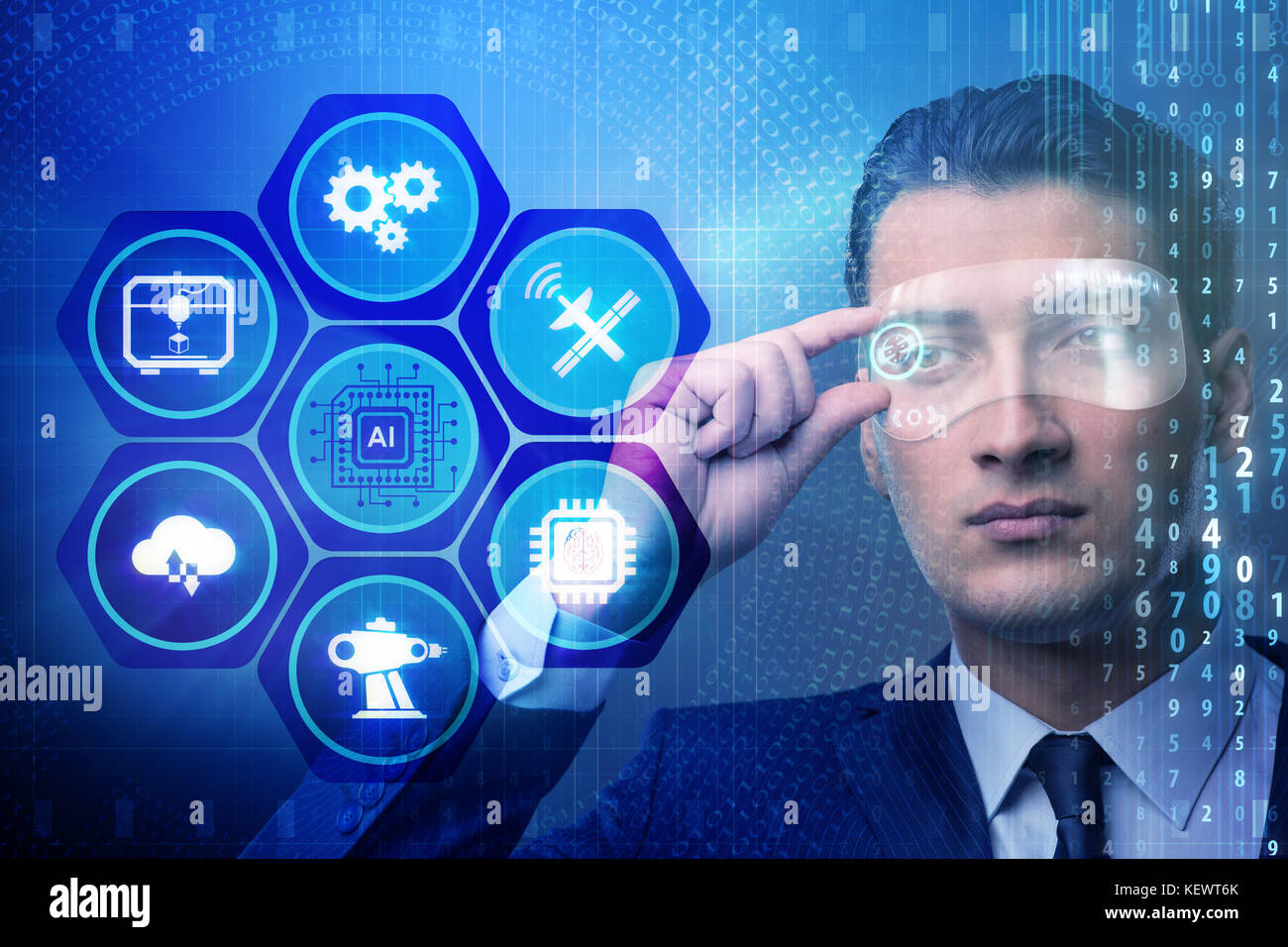 Artificial intelligence concept with businessman Stock Photo - Alamy