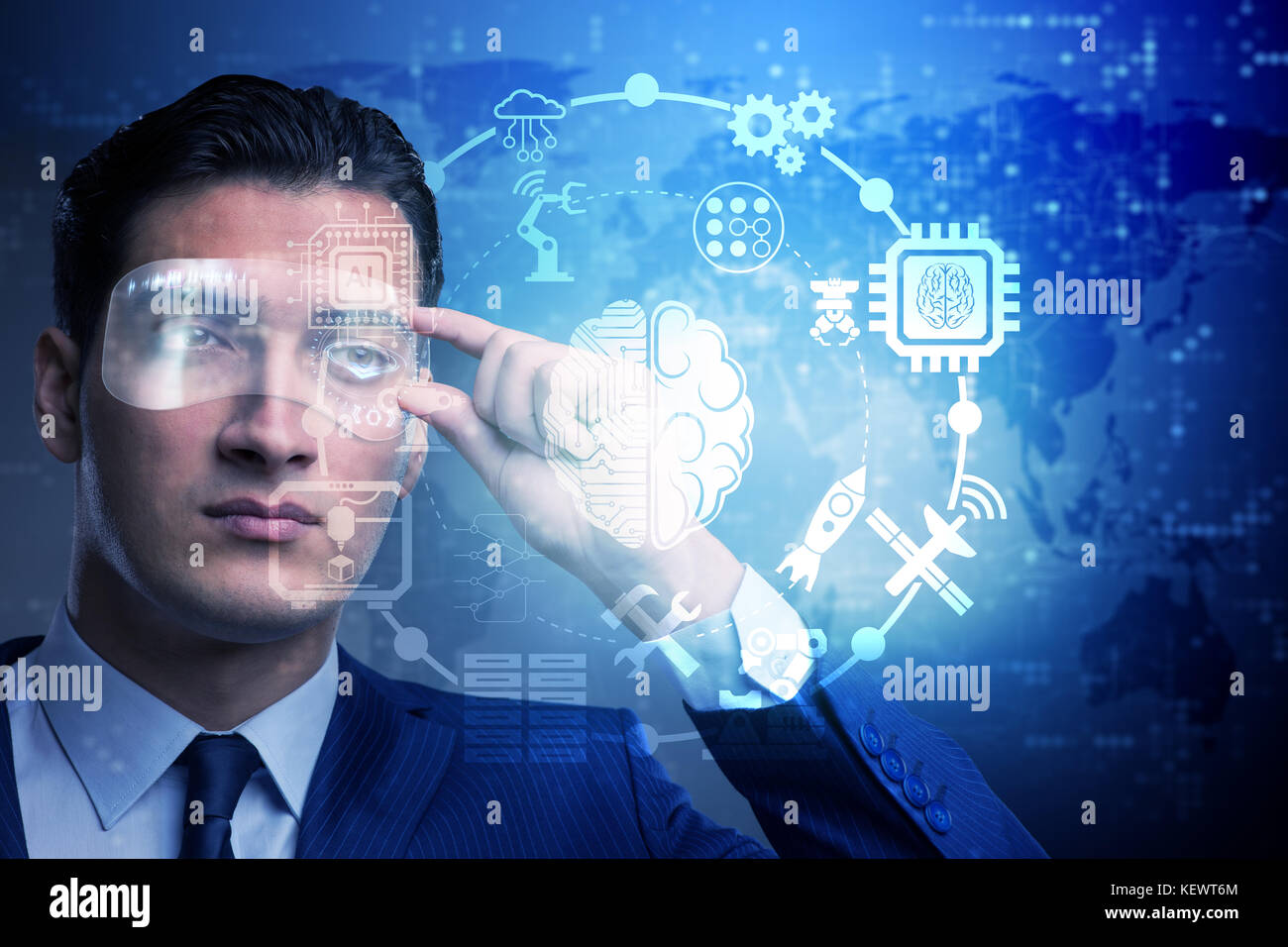 Artificial intelligence concept with businessman Stock Photo - Alamy