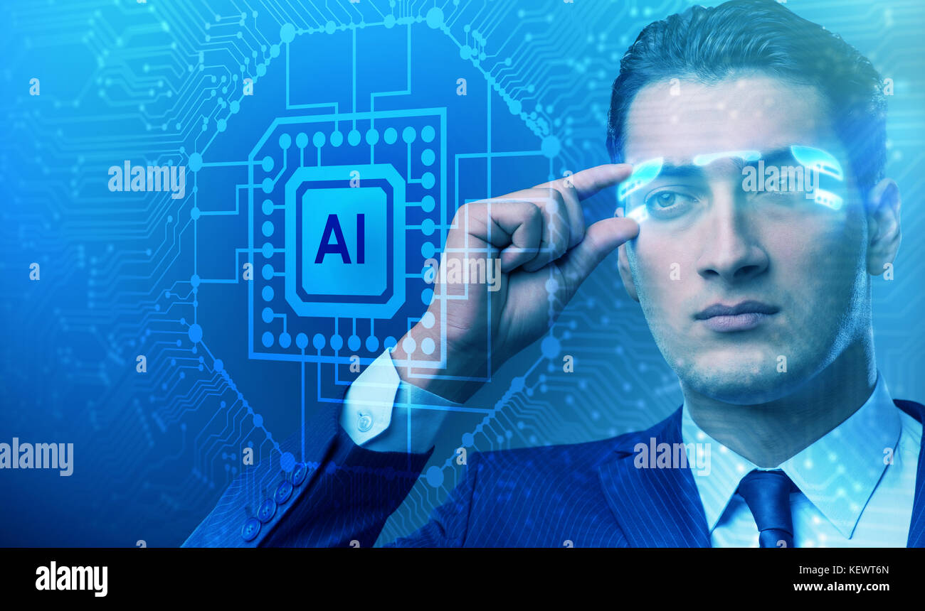 Artificial intelligence concept with businessman Stock Photo - Alamy