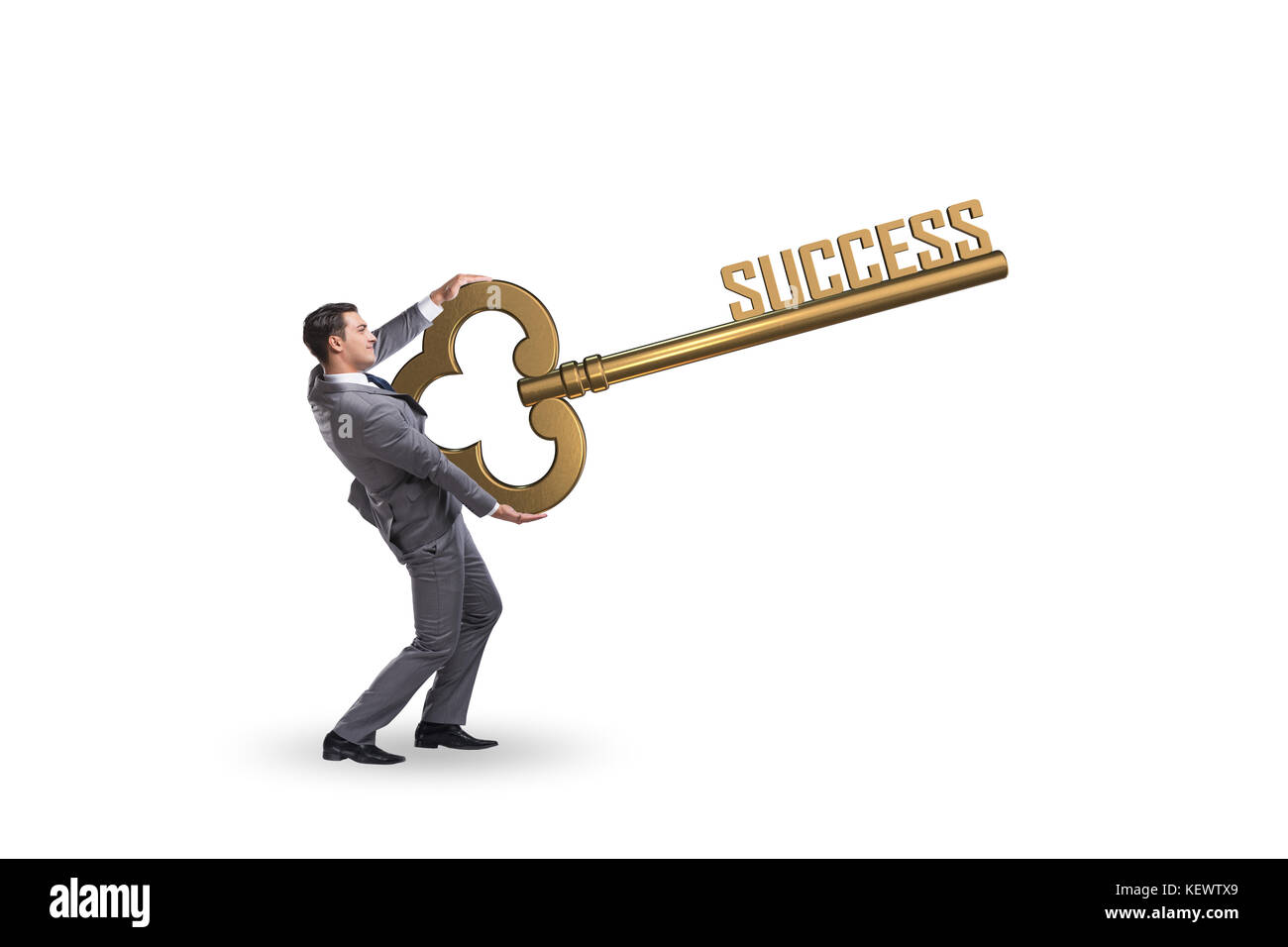 Businessman with key to success business concept Stock Photo - Alamy