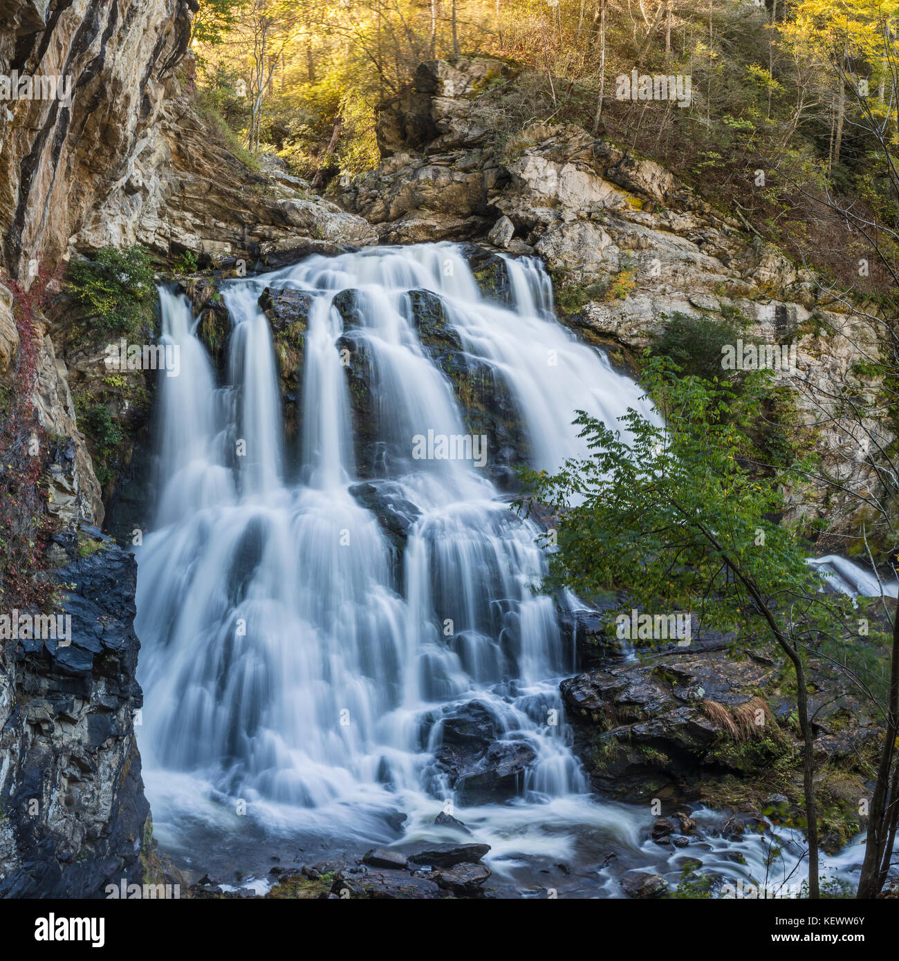 The Cullasaja river cascades through a gorge at the lower Culasaja ...