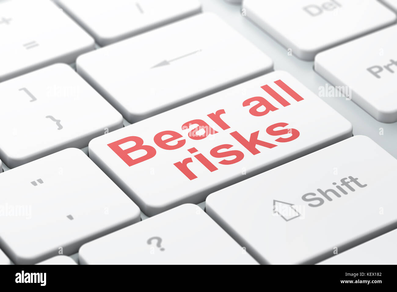 Insurance concept: computer keyboard with word Bear All Risks, selected ...