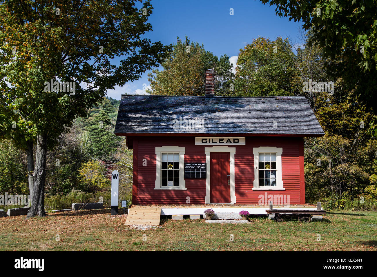 Restored Old Station House, Depot Street, Gilead, Maine Stock Photo Alamy